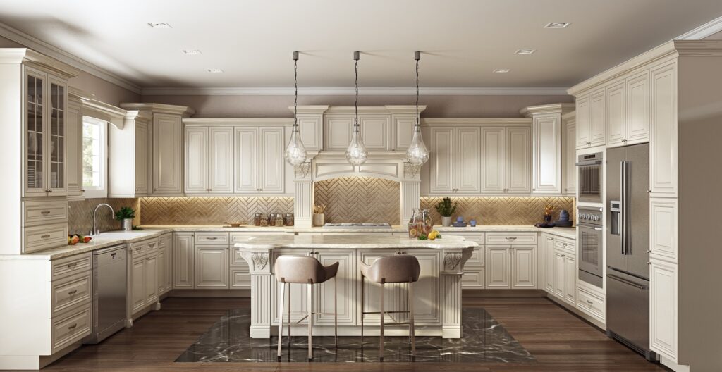 Todays Designer Kitchens Antique-White-kitchen-set-1-1024x528 How to Create a Traditional Style Kitchen 