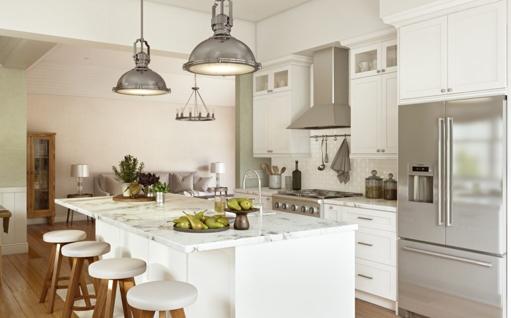 Todays Designer Kitchens Off-white-kitchen-1-1024x639 5 Tips to Renovate Your Kitchen on a Budget 