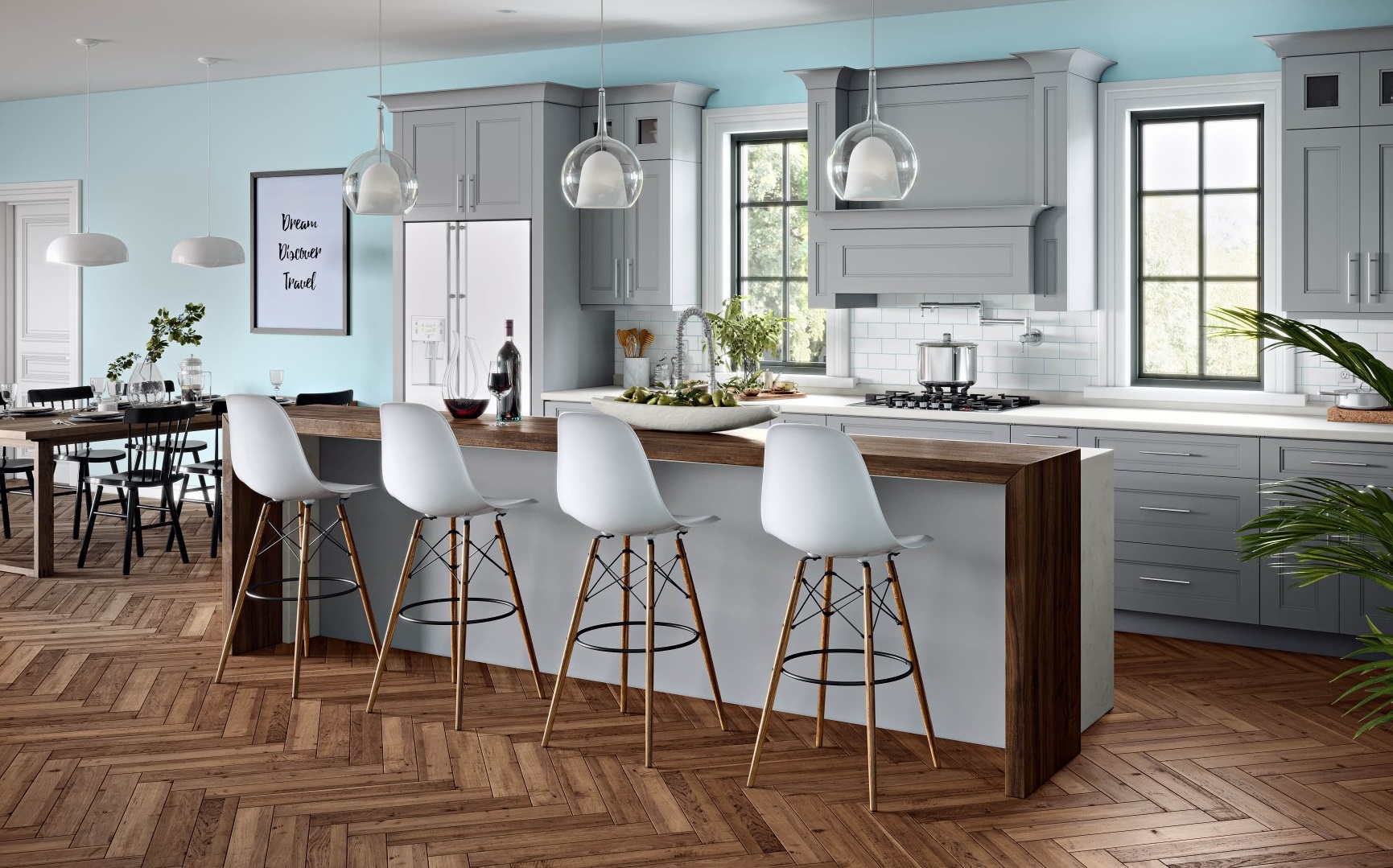 Todays Designer Kitchens fog_grey_view_2 Hardwood Floors in the Kitchen - The Right Choice for You? 