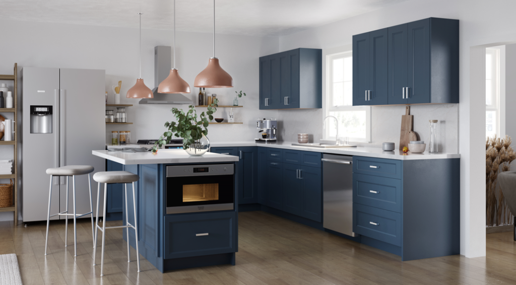 Todays Designer Kitchens Midnight-Blue-1024x566 Ready To Assemble Cabinets for Kitchen Renovations 