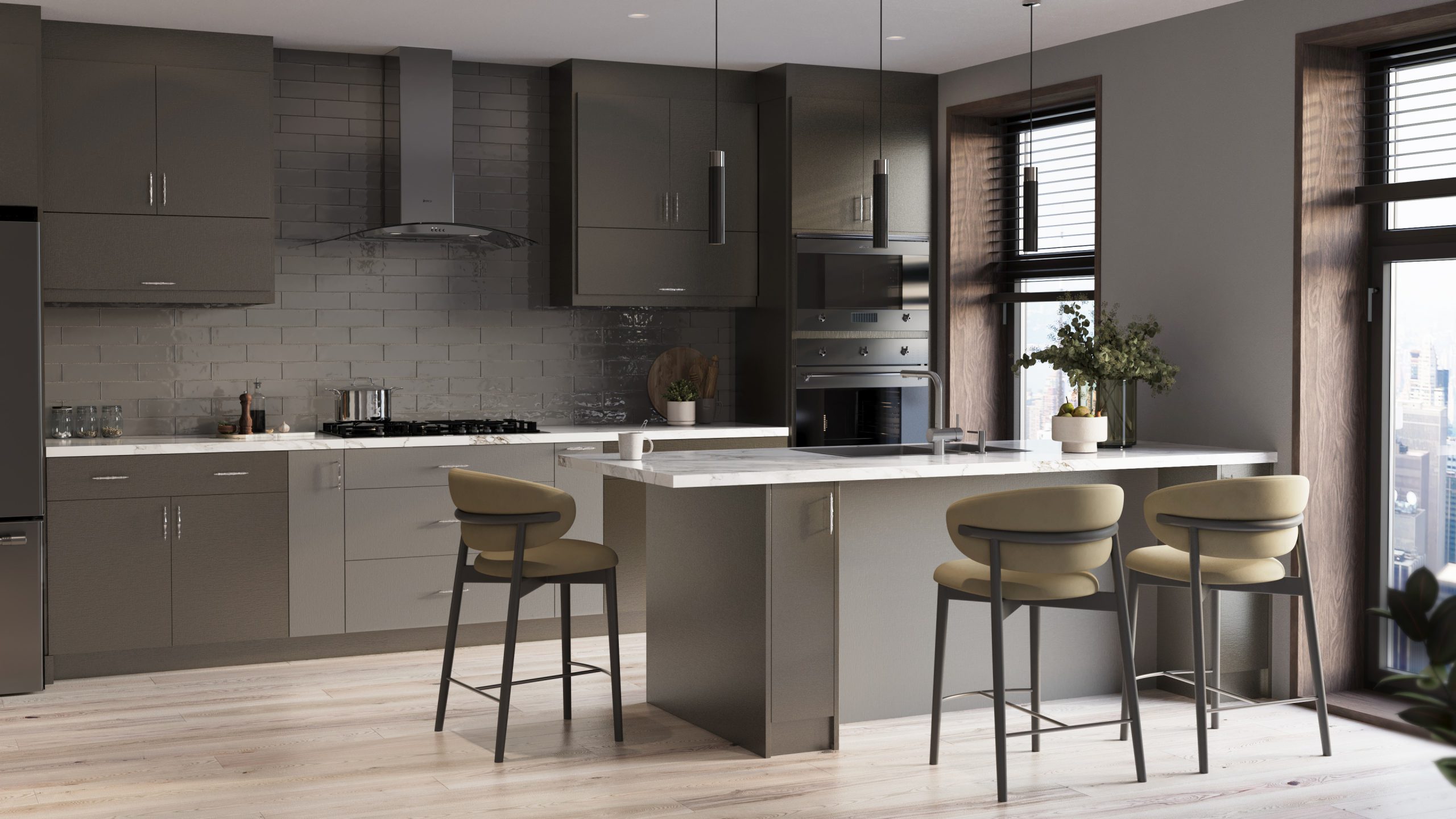 Todays Designer Kitchens EUL-CASHMERE-GREY-CASHMERE-GOLD-VIEW-2-scaled Elevate Your Culinary Haven 