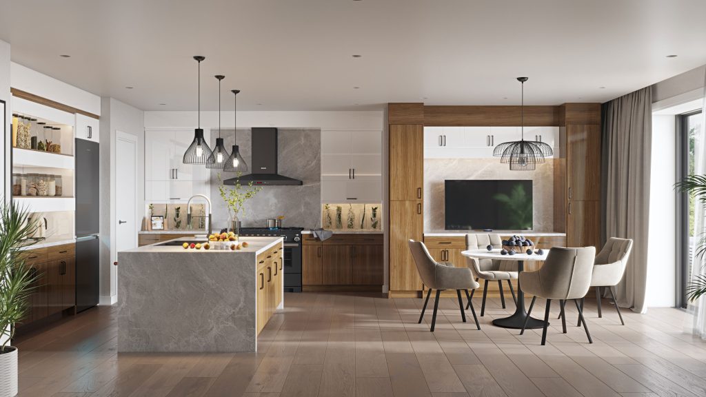 Todays Designer Kitchens MILANO-WALNUT-WHITE-1024x576 Euroline Ultra Cabinets